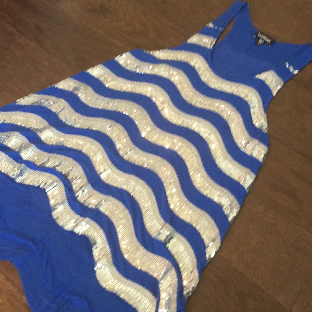 Bebe Sequined Racerback Tank Top - Picture 4 of 5